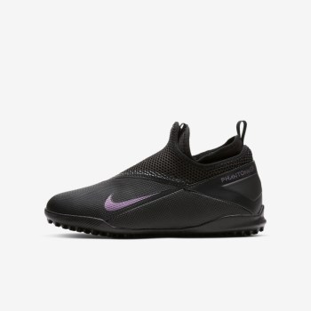 Nike Jr. Phantom Vision 2 Academy Dynamic Fit TF - Nagyobb Gyerek Focicipő - Fekete/Fekete